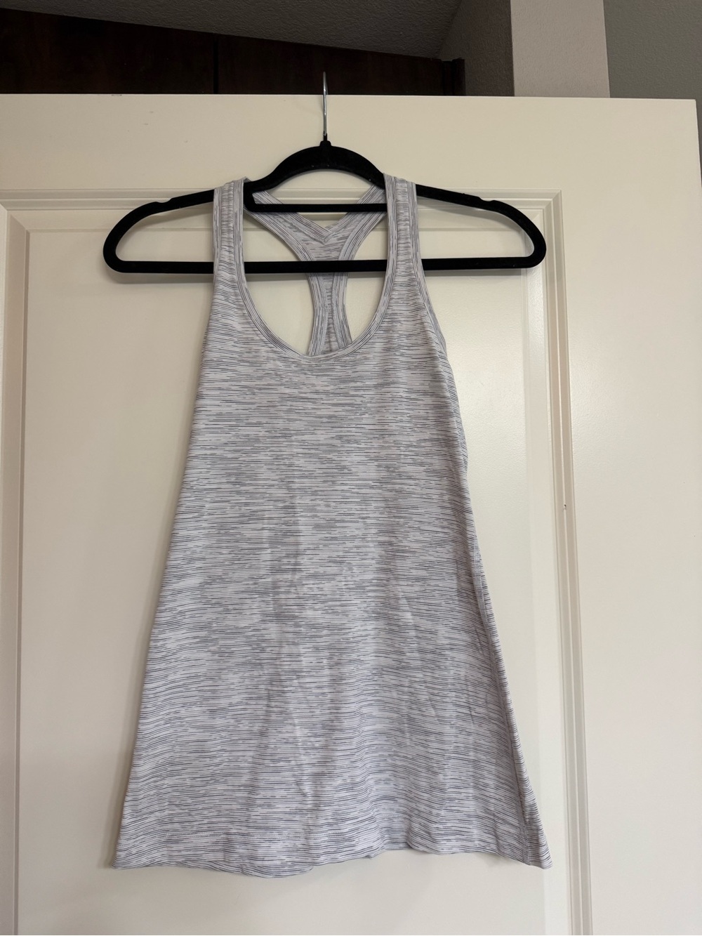 Lulu lemon heather grey/white racer back tank top